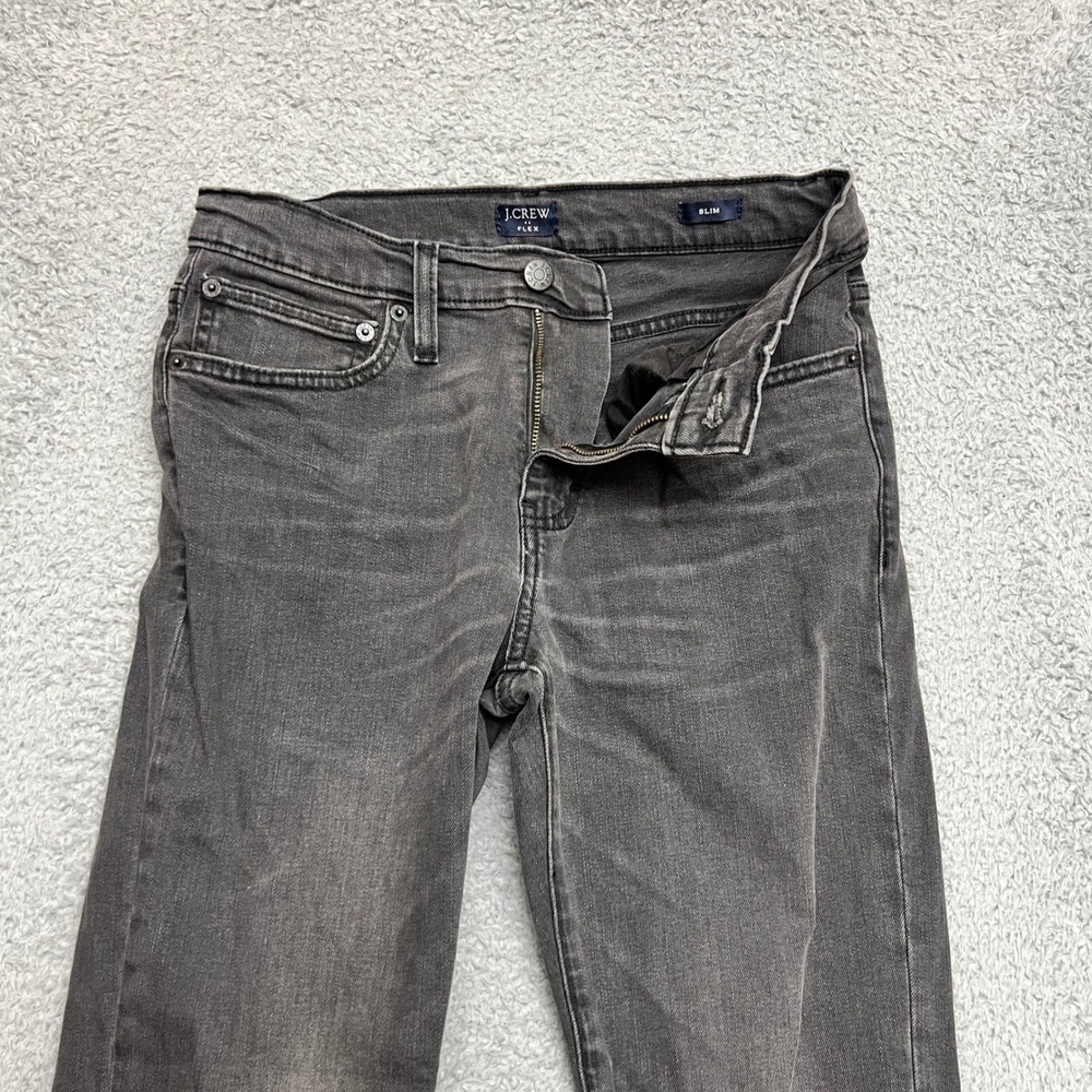 J.Crew Slim Jeans Mens 30x32 Grey Excellent Flex Stretch Denim Faded Wash‎
